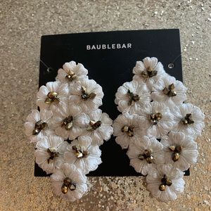 NWT! Baublebar white and gold statement earrings!